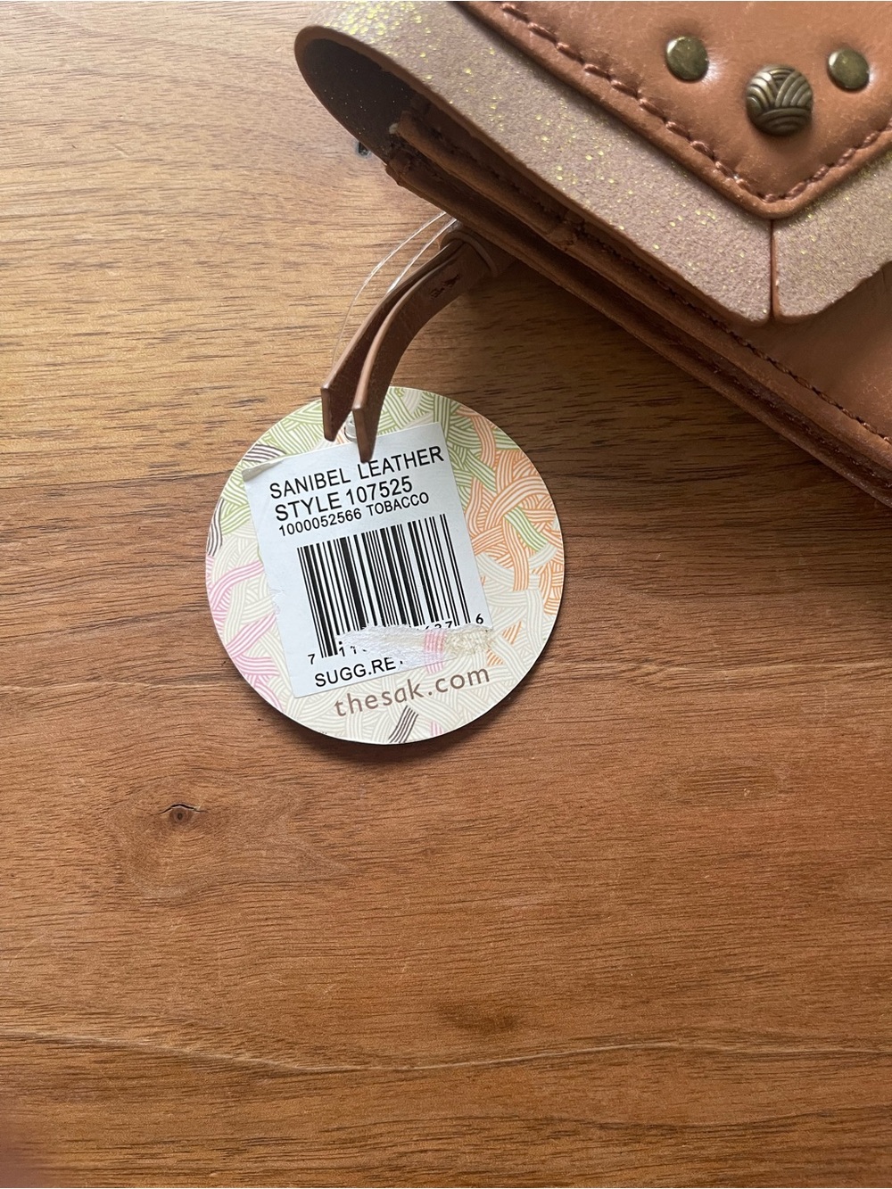 The Sak Brown Leather Passport & Ticket travel Wallet with Patterned Lining NWT - Picture 8 of 8